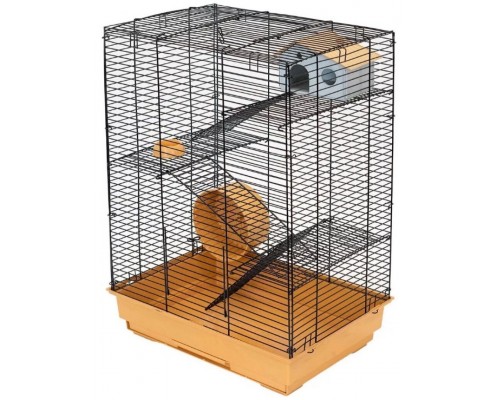 ECO клетка для грызунов ГОША-4 (42*30*h59см) три этажа+домик,колесо,миска, разборная, шаг прута 10,5мм