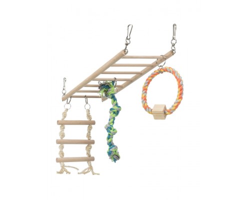 Мостик подвесной деревянный