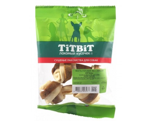 Кость узловая №2 (2шт) с мясом курицы - мягкая упаковка