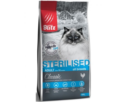 Classic Chicken Adult Sterilised Cat All Breeds для стерилизованных кошек с курицей