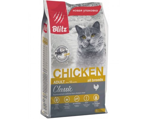 Classic Chicken Adult Cats All Breeds с курицей для взрослых кошек всех пород