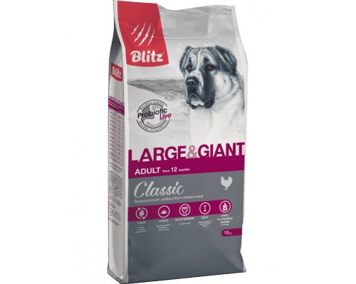 Classic Large & Giant Breeds Adult Dog для взрослых собак крупных и гигантских пород, курица