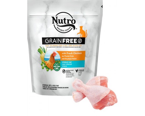 Беззерновой корм для стерилизованных кошек со свежей курицей и экстрактом розмарина