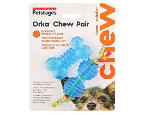 Набор из двух игрушек для собак мелких пород "ОРКА косточка + гантеля" ультра-мини