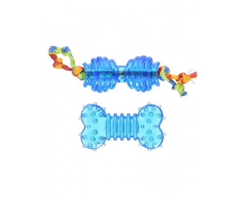 Набор из двух игрушек для собак мелких пород "ОРКА косточка + гантеля" ультра-мини