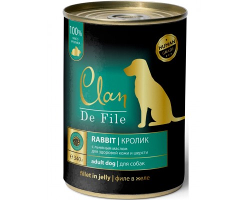 Clan De File Кролик в желе с экстрактом Юкки и льняное масло