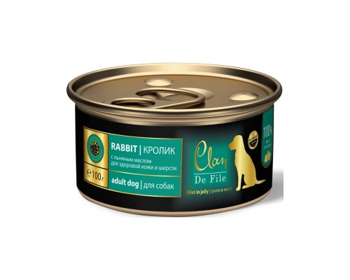 Clan De File Кролик в желе с экстрактом Юкки и льняное масло