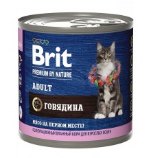 Brit Premium by Nature консервы с мясом говядины для кошек