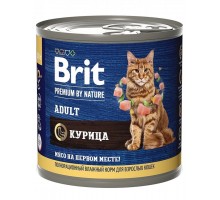 Brit Premium by Nature консервы с мясом курицы для кошек