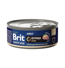 Brit Premium by Nature консервы с мясом курицы и сыром для кошек