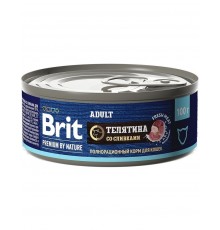 Brit Premium by Nature консервы с мясом телятины со сливками для кошек