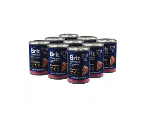 Brit Premium by Nature консервы с говядиной для взрослых собак всех пород