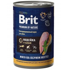 Brit Premium by Nature консервы с индейкой и тыквой для взрослых собак всех пород с чувствительным пищеварением