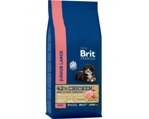 Brit Premium Dog Junior Large курица для молодых 1–30мес крупных собак (25–90кг)