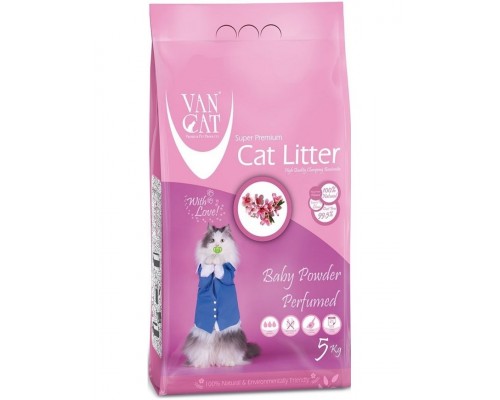 Наполнитель для кошачьих туалетов, комкующийся, без пыли, с ароматом детской присыпки