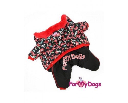 Комбинезон "Красные бабочки" зимний на девочку