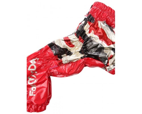 Дождевик для собак камуфляж/красный для девочек