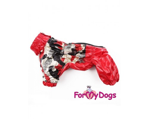 Дождевик для собак камуфляж/красный для девочек