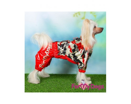Дождевик для собак камуфляж/красный для девочек