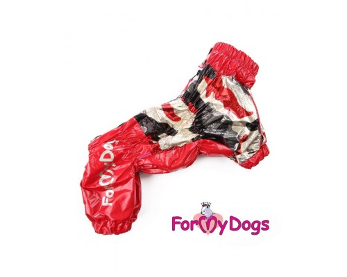 Дождевик для собак камуфляж/красный для девочек