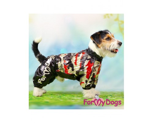 Дождевик для собак камуфляж/красный для мальчиков