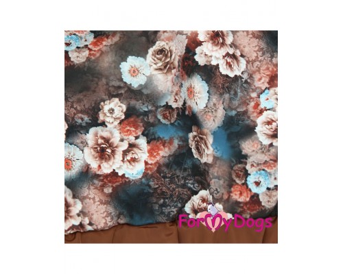 Дождевик для собак "Цветы" коричневый для девочек