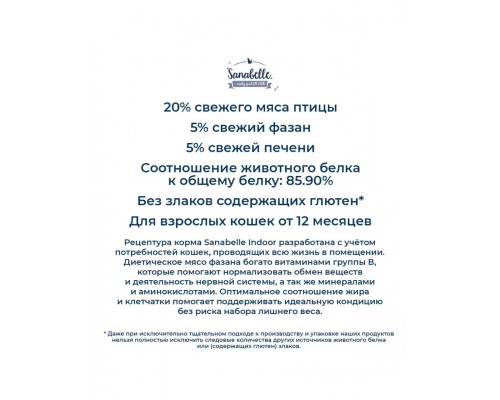 Sanabelle Indoor для домашних кошек
