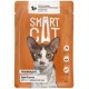 Smart Cat паучи для взрослых кошек и котят: кусочки индейки со шпинатом в нежном соусе
