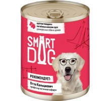 Smart Dog консервы для взрослых собак и щенков кусочки говядины и ягненка в нежном соусе