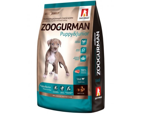 Puppy&Junior для щенков средних и крупных пород с телятиной
