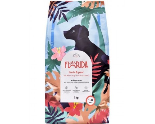 Корм для взрослых собак собак средних пород с ягненком и грушей