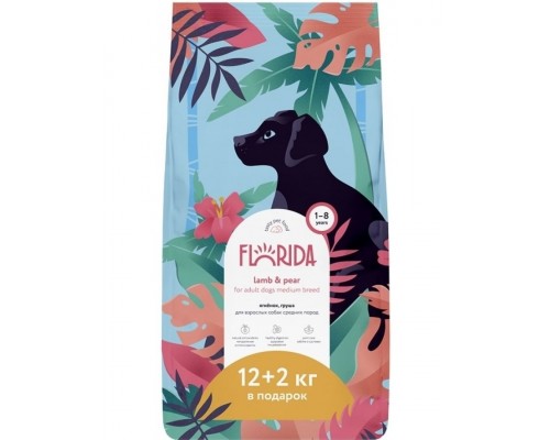 Корм для взрослых собак собак средних пород с ягненком и грушей