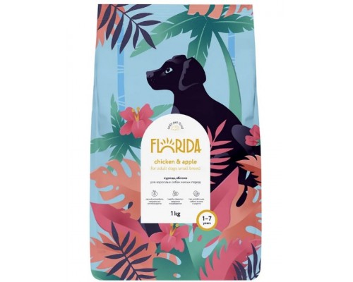 Корм для взрослых собак малых пород с курицей и яблоком