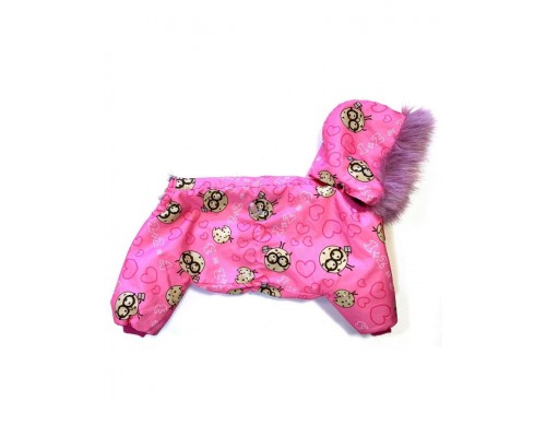 Комбинезон утепленный с меховой отделкой капюшона на суку