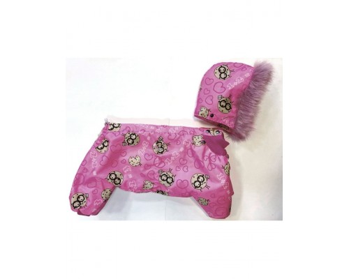 Комбинезон утепленный с меховой отделкой капюшона на суку