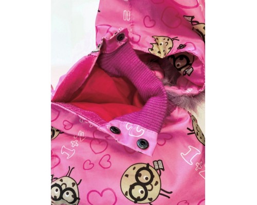 Комбинезон утепленный с меховой отделкой капюшона на суку