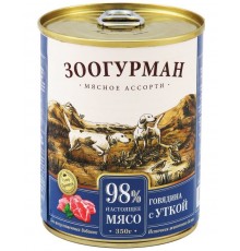 Настоящее мясо Говядина с уткой для собак