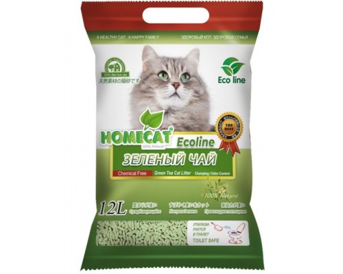 Комкующийся наполнитель HOMECAT Eco Line Зеленый чай