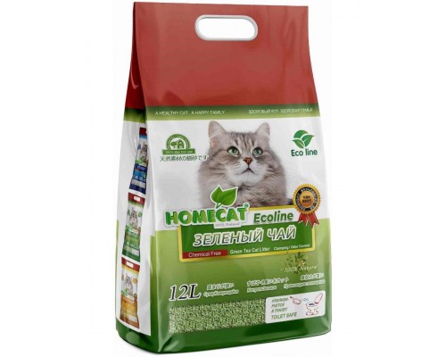 Комкующийся наполнитель HOMECAT Eco Line Зеленый чай