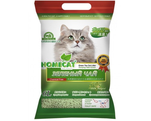 Комкующийся наполнитель HOMECAT Eco Line Зеленый чай