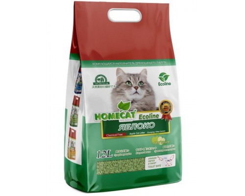 Комкующийся наполнитель HOMECAT Eco Line Яблоко