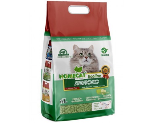 Комкующийся наполнитель HOMECAT Eco Line Яблоко