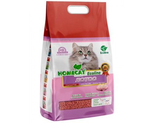 Комкующийся наполнитель HOMECAT Eco Line Лотос