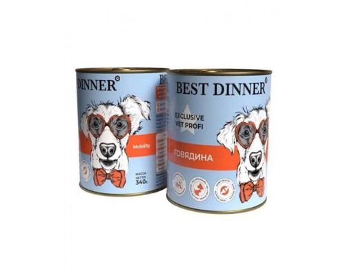 Exclusive Vet Profi Mobility для взрослых собак и щенков с профилактикой заболеваний опорно-двигательной системы, говядина