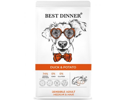 Sensible Adult Medium&Maxi Duck & Potato для собак средних и крупных пород с уткой и картофелем
