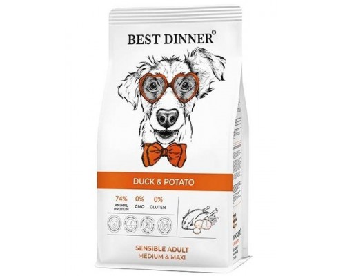 Sensible Adult Medium&Maxi Duck & Potato для собак средних и крупных пород с уткой и картофелем