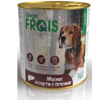 Glogin Frais Holistic Dog консервы для собак мясное ассорти с печенью