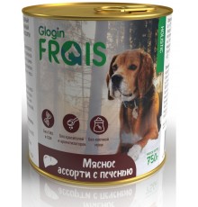 Glogin Frais Holistic Dog консервы для собак мясное ассорти с печенью