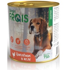 Glogin Frais Holistic Dog консервы для собак цыпленок в желе