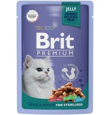 Brit Premium для стерилизованных кошек утка с яблоками в желе